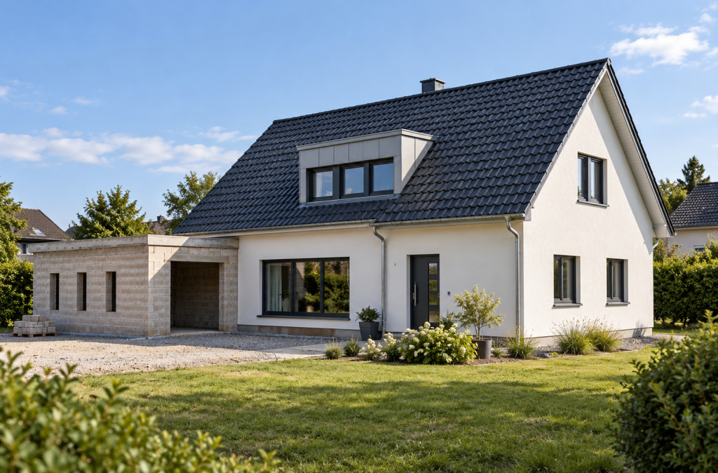 Einfamilienhaus mit seitlichem Anbau